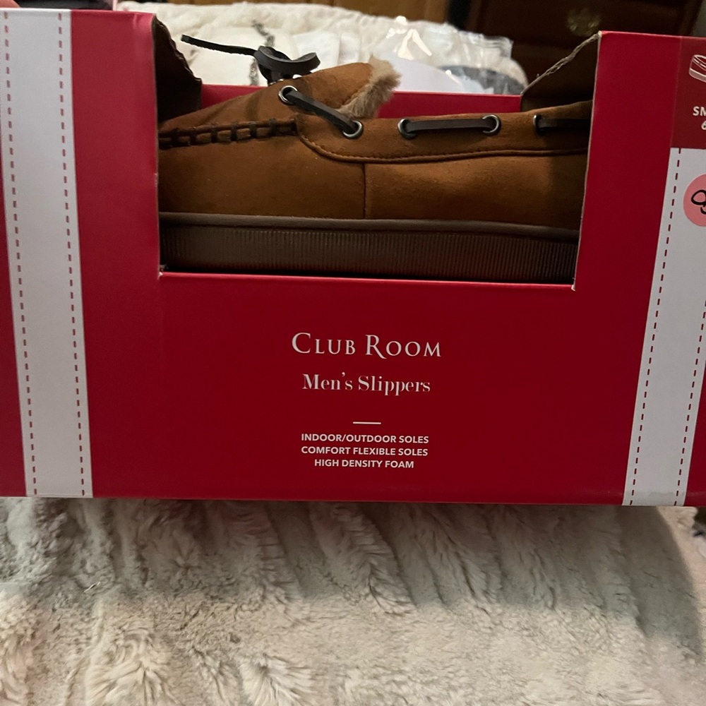 Club Room Brown Moccasin Slippers